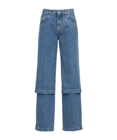 Attico Blue Jeans With Logo Detail On The Pocket And Logo Patch On The Rear In Denim Woman