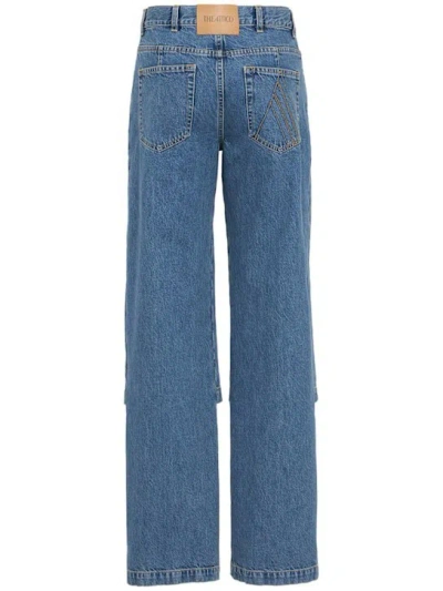 Attico Blue Jeans With Logo Detail On The Pocket And Logo Patch On The Rear In Denim Woman