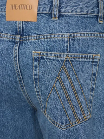 Attico Blue Jeans With Logo Detail On The Pocket And Logo Patch On The Rear In Denim Woman