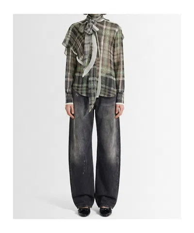 Acne Studios 2006 Paint-splattered Low-rise Barrel-leg Jeans In Black