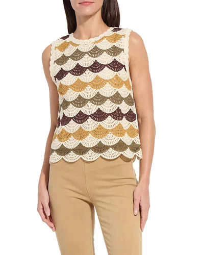 Lyssé Lysse Faye Scallop Edge Cotton Blend Shell Top In Multi