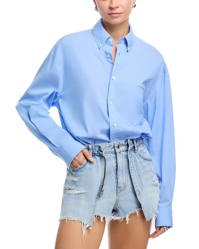 Alexander Wang Alexanderwang Mixed Media Romper Skort In Blue