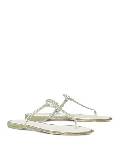 Tory Burch Miller Jelly Clear Silver Sandal In Metallic