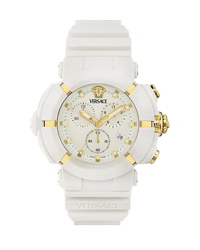 Versace Real Active Chrono Silicone Watch In White