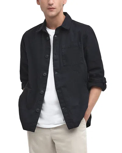 Barbour Washed Button-up Overshirt In Black
