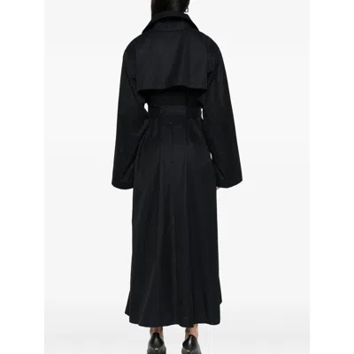 Alaïa Long-sleeved Trench Coat In Black