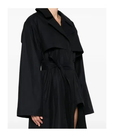 Alaïa Long-sleeved Trench Coat In Black