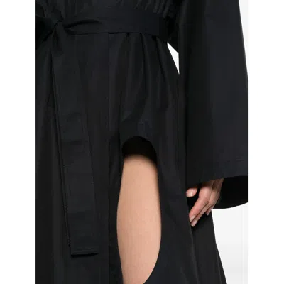 Alaïa Long-sleeved Trench Coat In Black