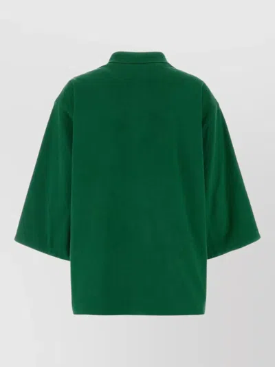 Prada Bicolor Polyethylene Biker Jacket In Green