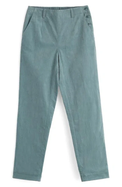 Seasalt Cornwall Crackington Sailor Button Ankle Pull-on Pants In Green