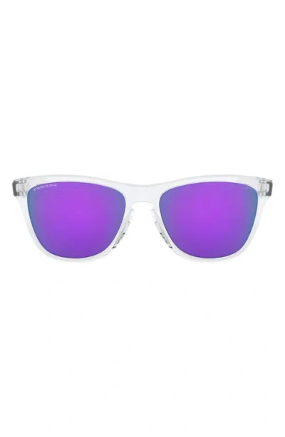 Oakley 55mm Polarized Rectangular Sunglasses In Transparent