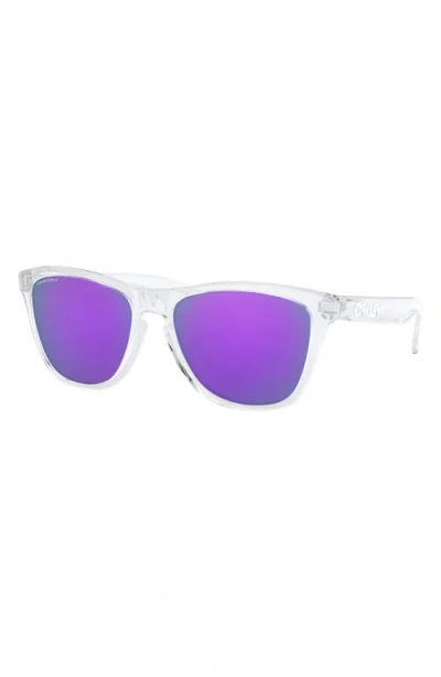 Oakley 55mm Polarized Rectangular Sunglasses In Transparent
