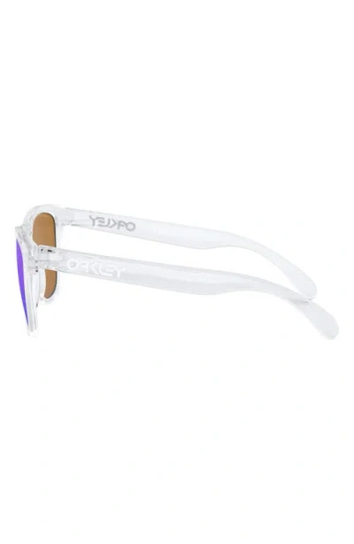 Oakley 55mm Polarized Rectangular Sunglasses In Transparent