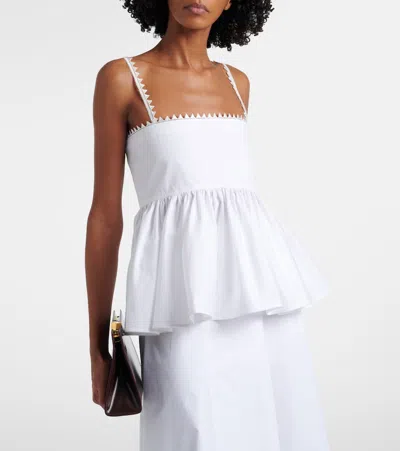 Jacquemus Top Le Haut Traversin White With V-neck And Ruffle Details In Cotton For Women In White