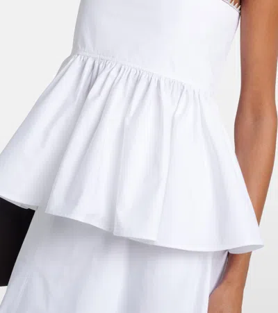 Jacquemus Top Le Haut Traversin White With V-neck And Ruffle Details In Cotton For Women In White