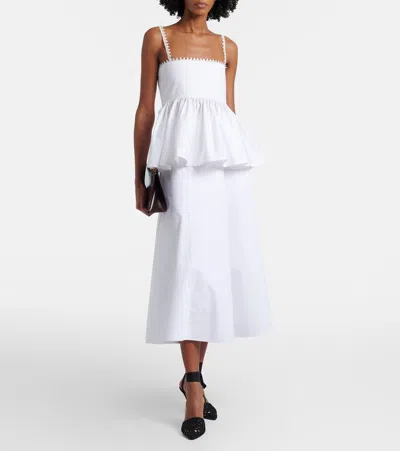 Jacquemus Top Le Haut Traversin White With V-neck And Ruffle Details In Cotton For Women In White