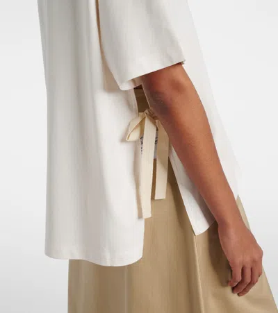 Moncler Beige Solid Crew Neck T-shirt In White