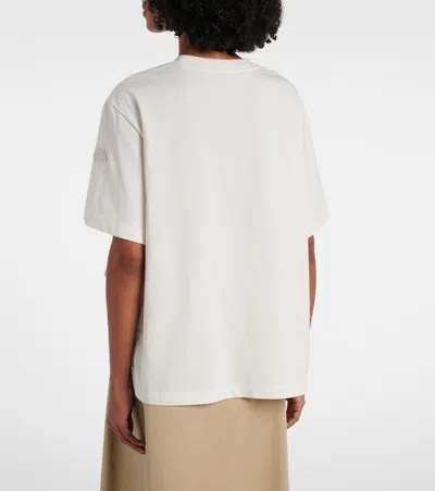 Moncler Beige Solid Crew Neck T-shirt In White