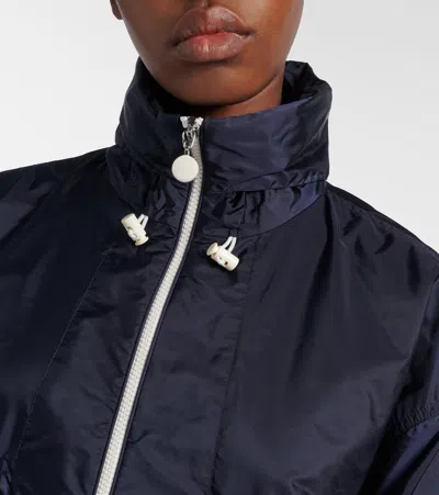 Moncler Marmacy Jacket High Collar Elasticated Hem In Blue
