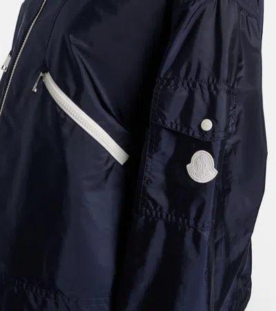 Moncler Marmacy Jacket High Collar Elasticated Hem In Blue