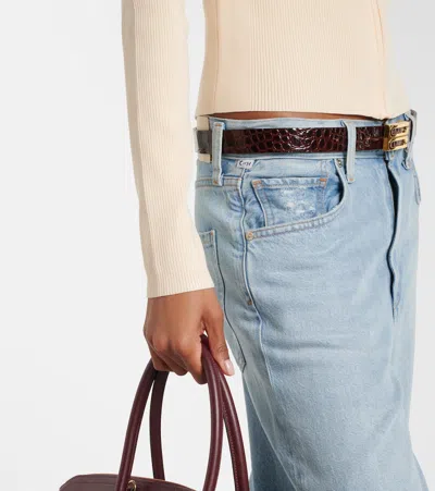 Victoria Beckham Mila Ribbed-knit Zip-up Top In Neutral
