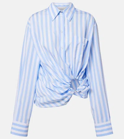 Sportmax Palmizi Striped Knotted Shirt In Blue
