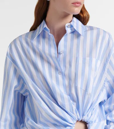 Sportmax Palmizi Striped Knotted Shirt In Blue