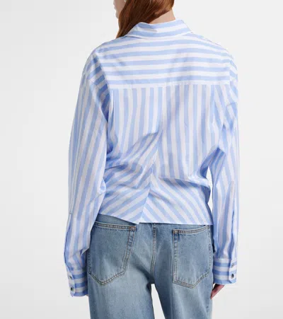 Sportmax Palmizi Striped Knotted Shirt In Blue