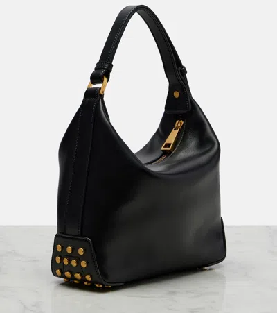 Tod's Metal Dots Mini Leather Shoulder Bag In Black
