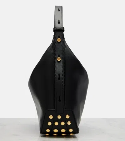 Tod's Metal Dots Mini Leather Shoulder Bag In Black