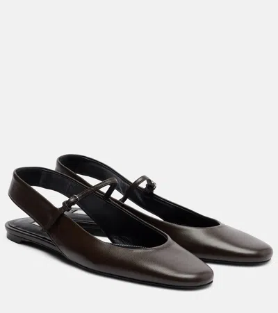 Totême Nappa Leather Slingback Mary Jane Ballerina Flats In Multi