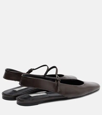Totême Nappa Leather Slingback Mary Jane Ballerina Flats In Multi