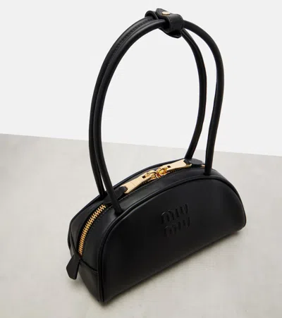 Miu Miu Black Calf Leather Bos Taurus Shoulder Bag
