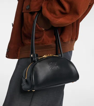Miu Miu Black Calf Leather Bos Taurus Shoulder Bag