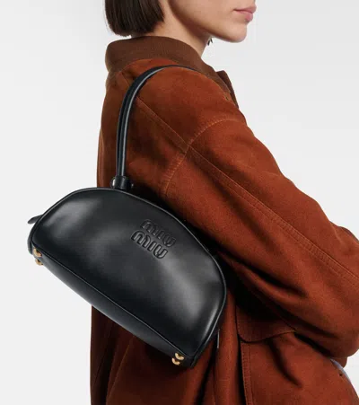Miu Miu Black Calf Leather Bos Taurus Shoulder Bag