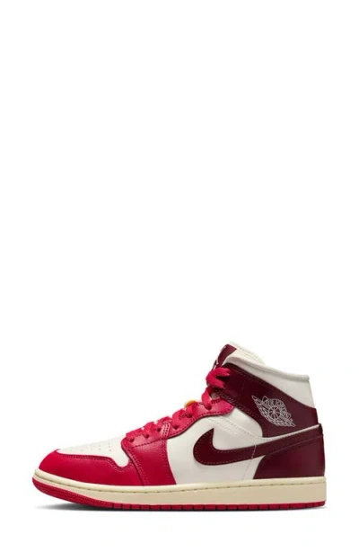 Jordan Air  1 Mid Sneaker In Red