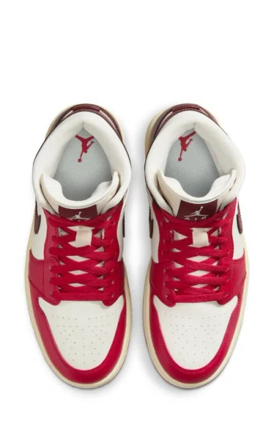 Jordan Air  1 Mid Sneaker In Red