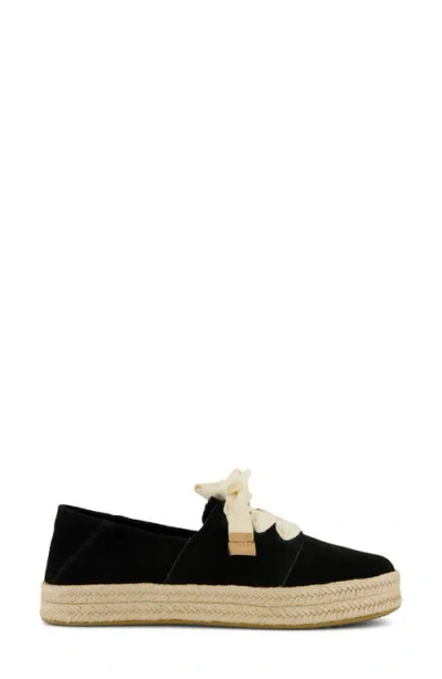 Toms Carolina Lace Up Platform Espadrille Sneaker In Black