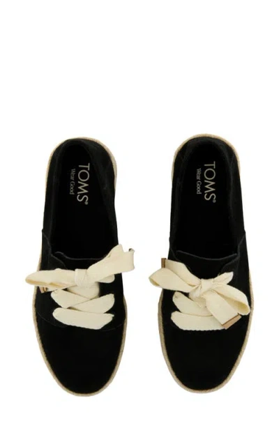 Toms Carolina Lace Up Platform Espadrille Sneaker In Black