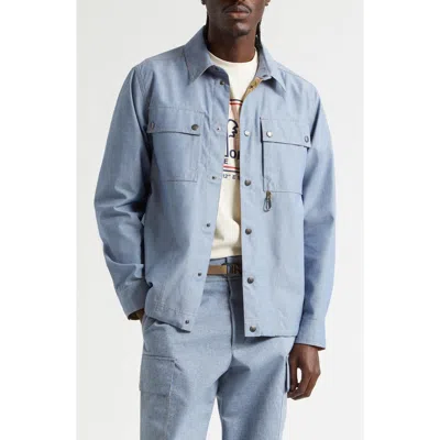 Moncler Light Blue Regular Solid Shirt In Blue
