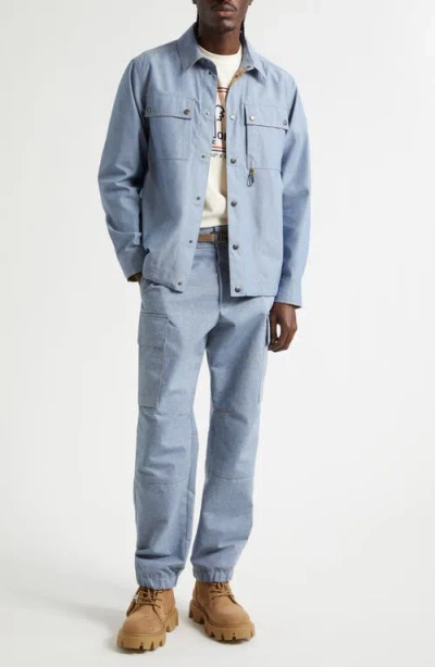 Moncler Light Blue Regular Solid Shirt In Blue