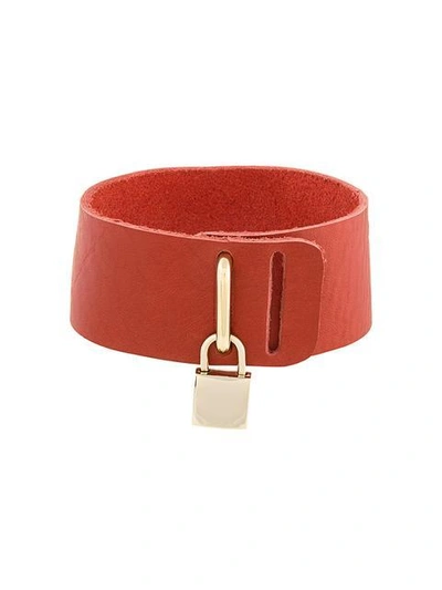 Shop Absidem Padlock Collar Choker In Red