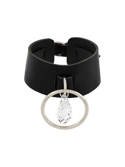 Absidem Crystal O Ring Collar In Black