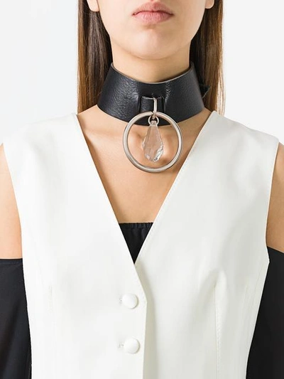 Shop Absidem Crystal O Ring Collar In Black