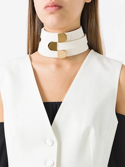 Shop Absidem Shirley Multiple-strap Choker In White