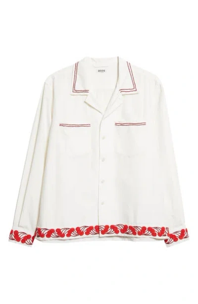 Bode White Cherry Lane Beaded Shirt In Multi