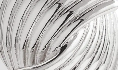 Open Edit Textured Stud Earrings In Metallic