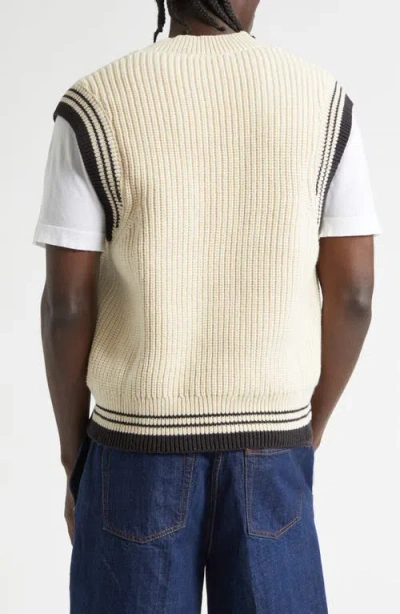 Ami Alexandre Mattiussi Ami Paris Ribbed Wool Sleeveless Ami De Coeur Sweater In Neutral