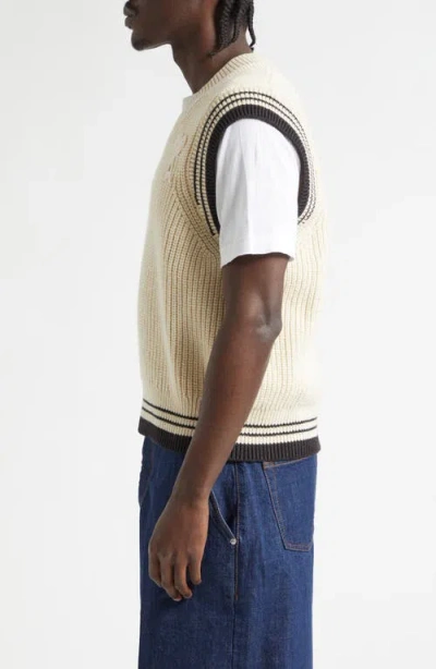 Ami Alexandre Mattiussi Ami Paris Ribbed Wool Sleeveless Ami De Coeur Sweater In Neutral