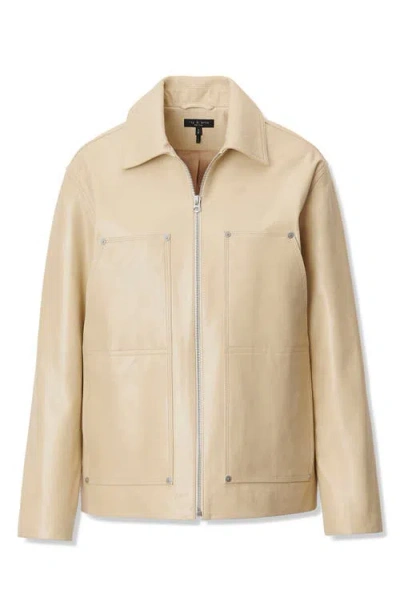 Rag & Bone Sid Leather Jacket In Yellow